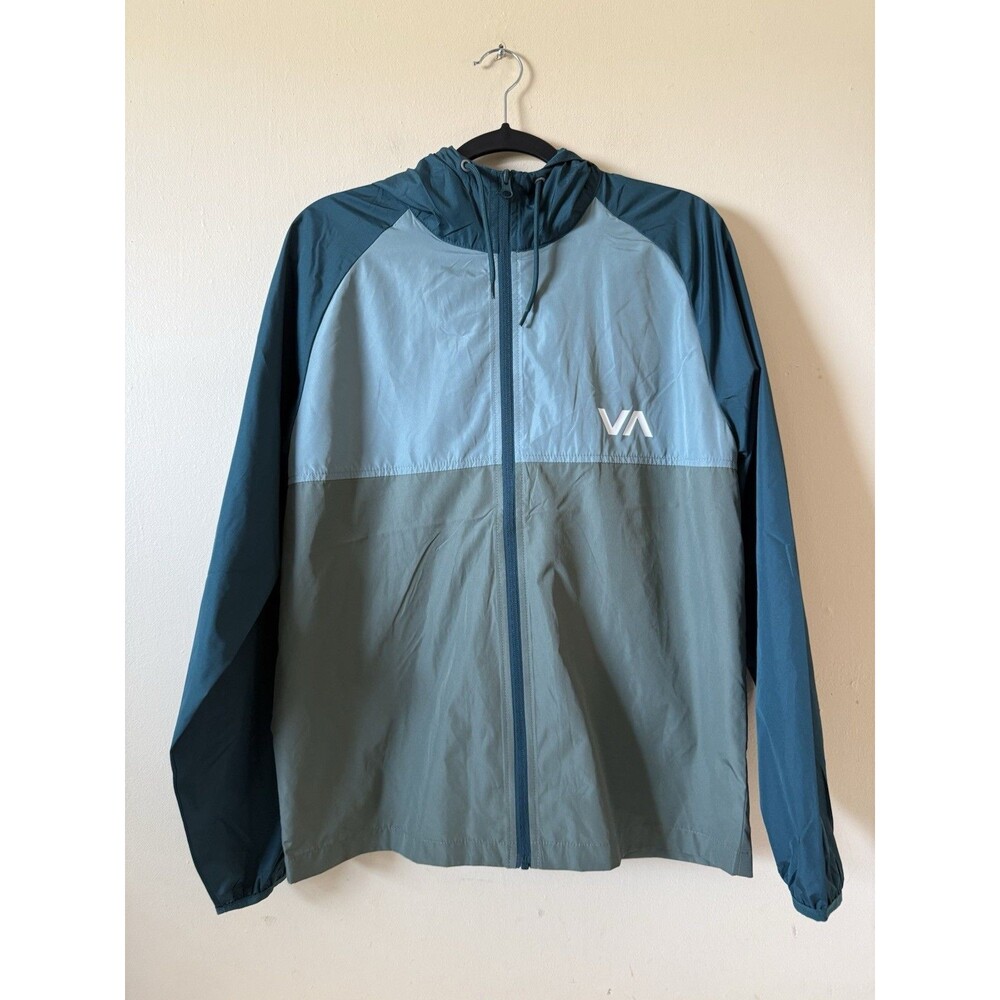 RVCA Ryder Jacket featuring a two-tone blue and green colorblock SZ Small Men’s